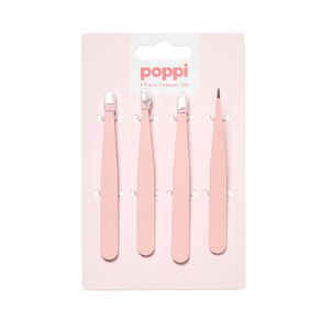 poppi tweezers set pink 1 each