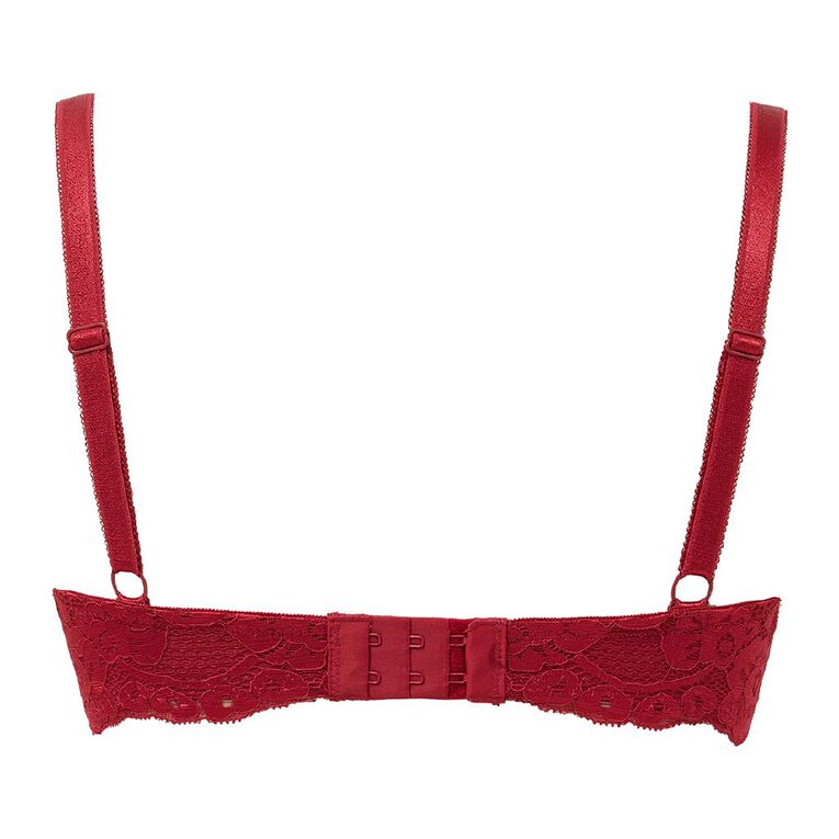 H&H Women's Ivy Lace Underwire Soft Cup Bra, Red Mid, hi-res