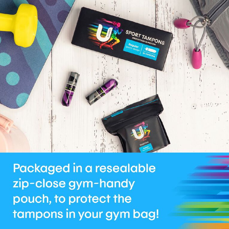 U By Kotex Regular Sport Tampons 16 Pack, , hi-res