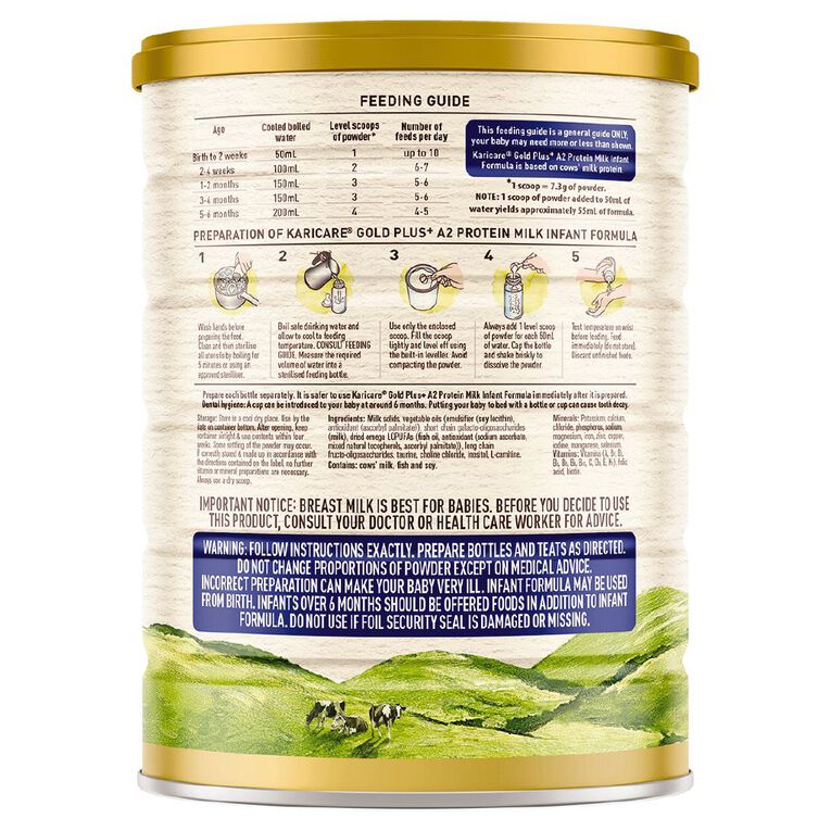 Karicare Gold+ A2 Protein Milk Infant Formula Stage 1 900g, , hi-res