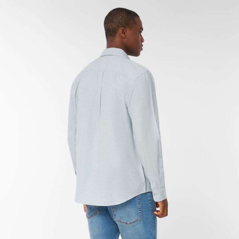 H&H Men's Long Sleeve Dobby Shirt, Blue Light, hi-res