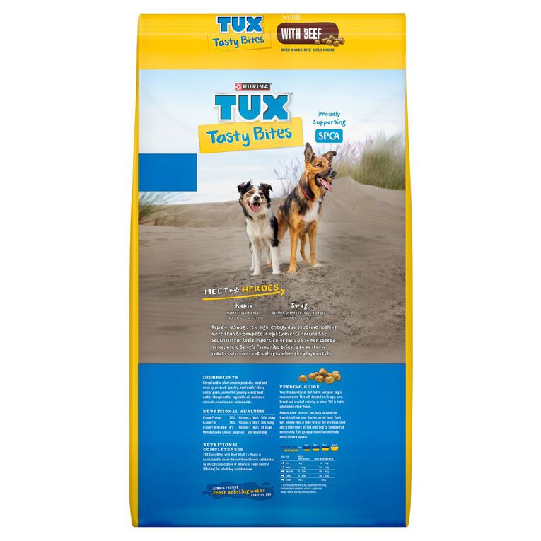 TUX Tasty Bites Beef Dry Dog Food 15kg, , hi-res