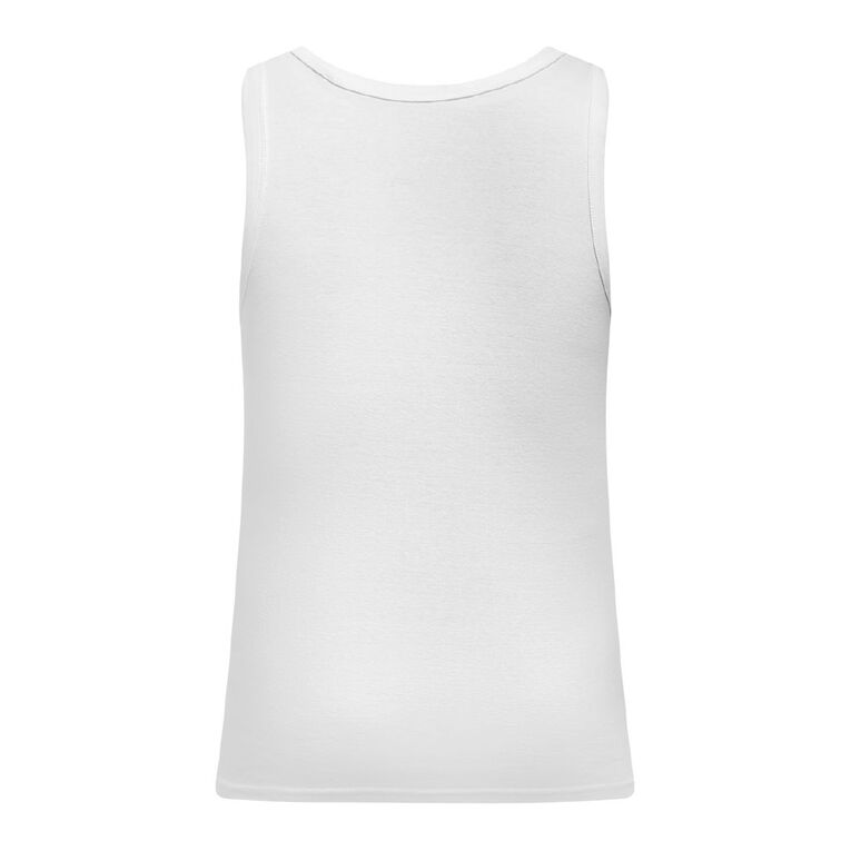 H&H Men's Plain Singlet, White, hi-res