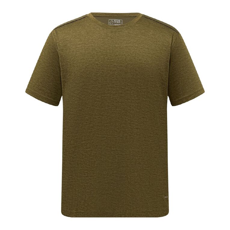 Active Intent Men's Space Dye Panel Tee, Green Dark DARK OLIVE, hi-res