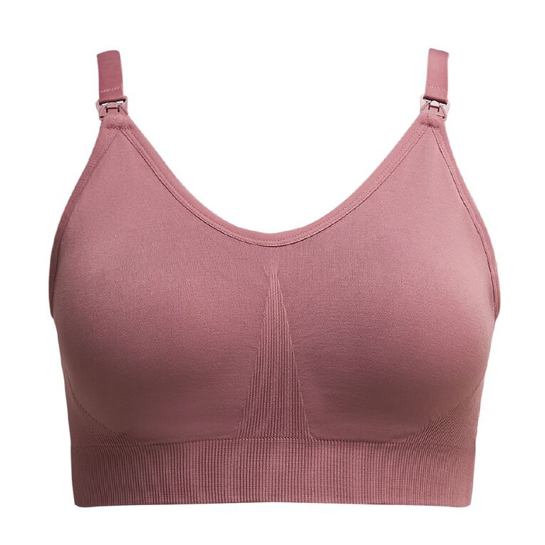 H&H Women's Seamfree Rib Maternity Bra, Purple Dark, hi-res