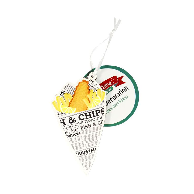 Wonderland Fun Festive Fish & Chips Christmas Tree Decoration, , hi-res
