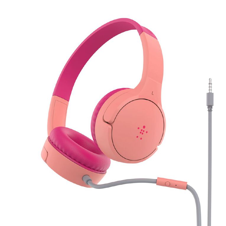 Belkin Belkin SoundForm Mini Wired On-Ear Kids Headphones - Pink, , hi-res
