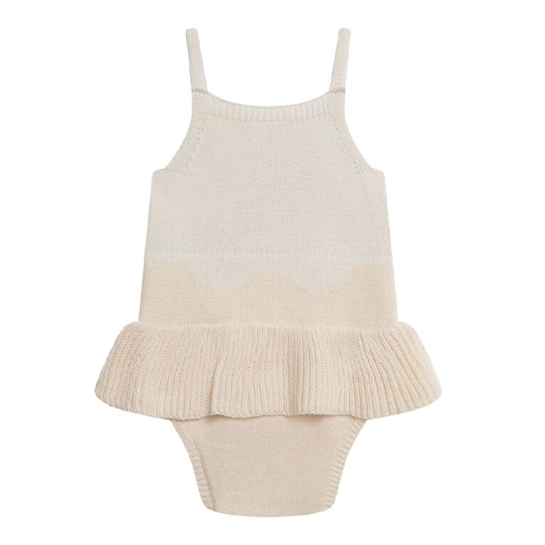 Young Original Babies' Christmas Pavlova Knitted Romper, Cream, hi-res