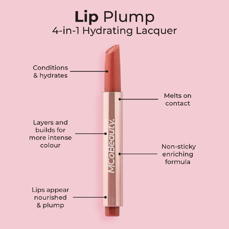 MCoBeauty Lip Plump 4-In-1 Hydrating Lacquer Lily Dusty Pink, , hi-res