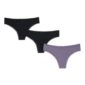 H&H Women's Micro and Lace G-String Briefs 3 Pack