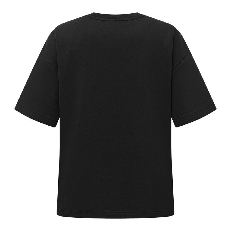 H&H Women's Short Sleeve Scuba Crew Tee, Black, hi-res