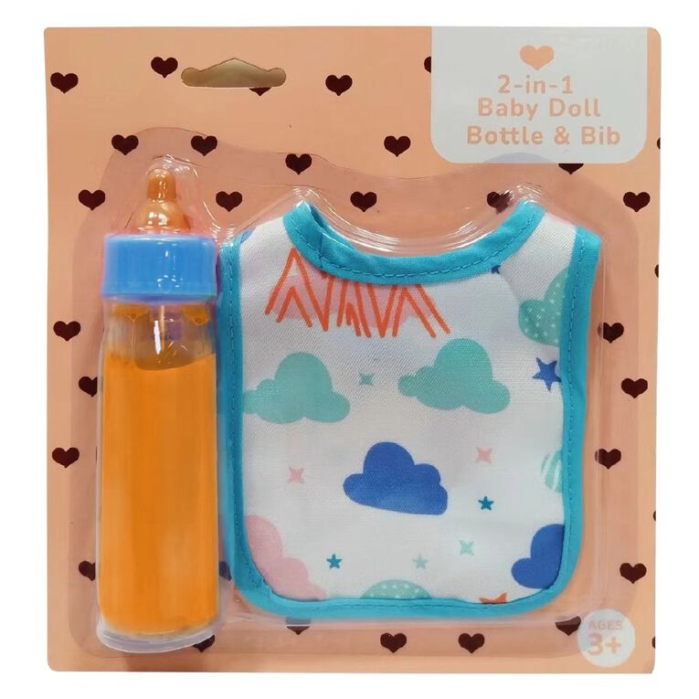 Baby Doll 2-in-1 Bottle And Bib, , hi-res