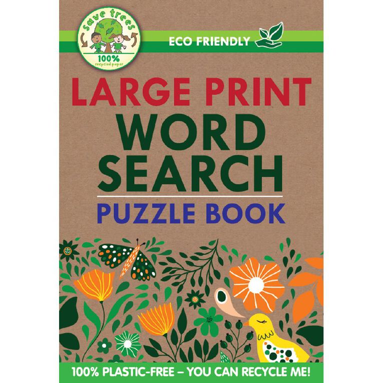 Eco Friendly Large Print Word Search Puzzle Book #2, , hi-res
