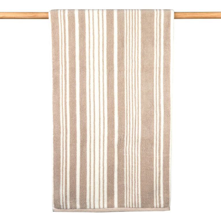 Maison d'Or Striped Spa Towel Grey Light 90cm x 150cm, , hi-res