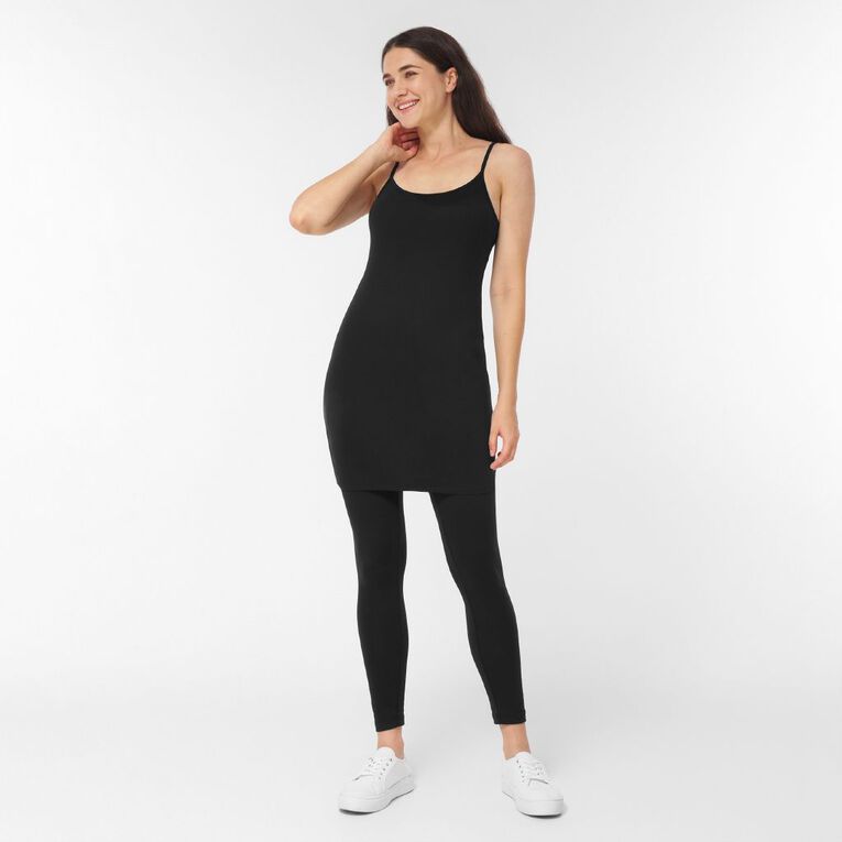H&H Women's Stretch Longline Cami, Black, hi-res