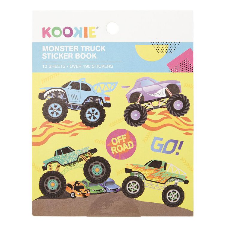 Kookie Mini Sticker Book 12 Sheets Monster Truck, , hi-res