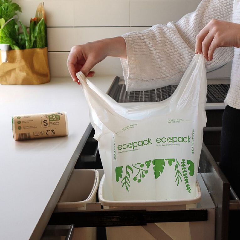 Ecopack Compostable Bin Liners 18L 20 pack, , hi-res