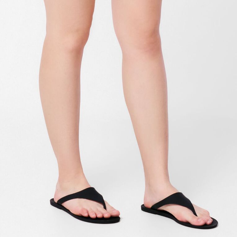 H&H Women's Jelly T Bar Jandals, Black, hi-res