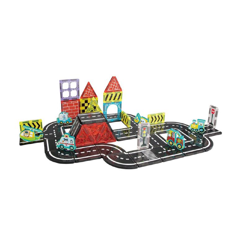 Play Studio Construction Magnetic Tile Set 53 Pieces, , hi-res