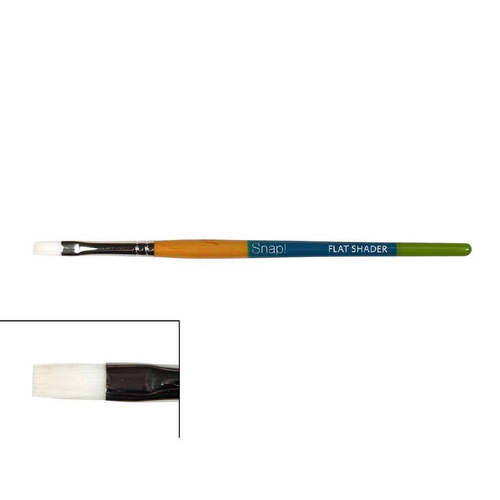 Princeton Snap! Size 16 Flat Shader Brush - White Taklon Paintbrush For Acrylics & Watercolors
