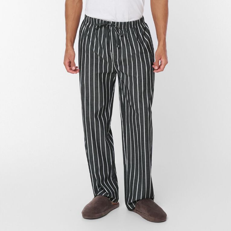 H&H Men's Woven Pyjama Pants, Black, hi-res