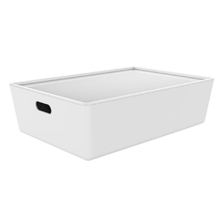 Living & Co Lisse Lidded Organiser White White 26L, , hi-res