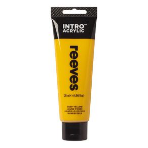 Reeves Intro Acrylic Paint Deep Yellow 100ml