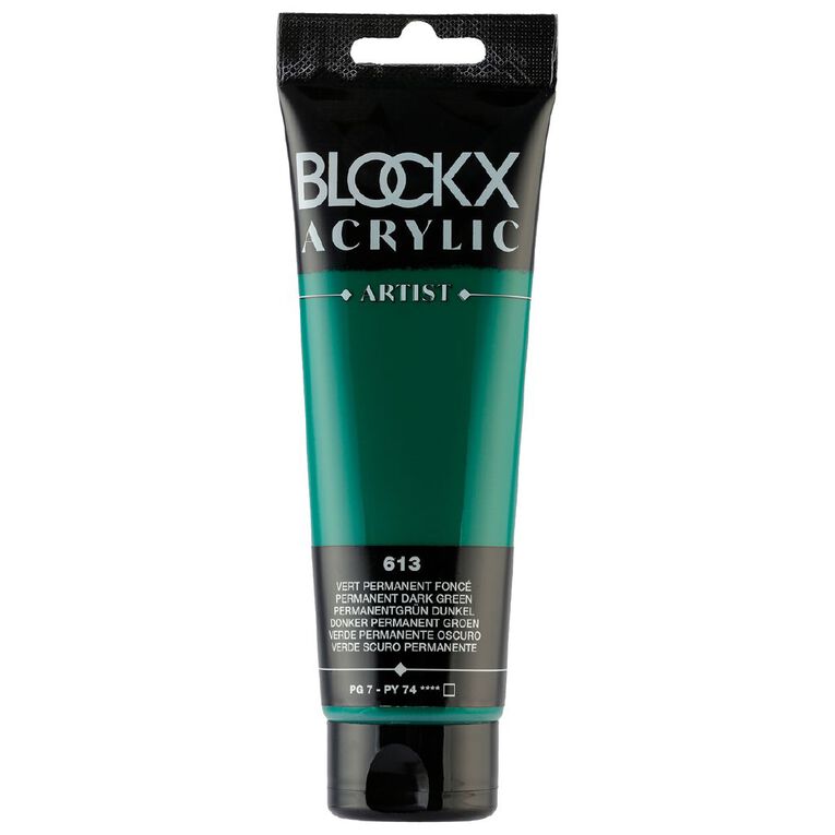 BLOCKX Acrylic Tube Permanent Dark Green 120ml, , hi-res
