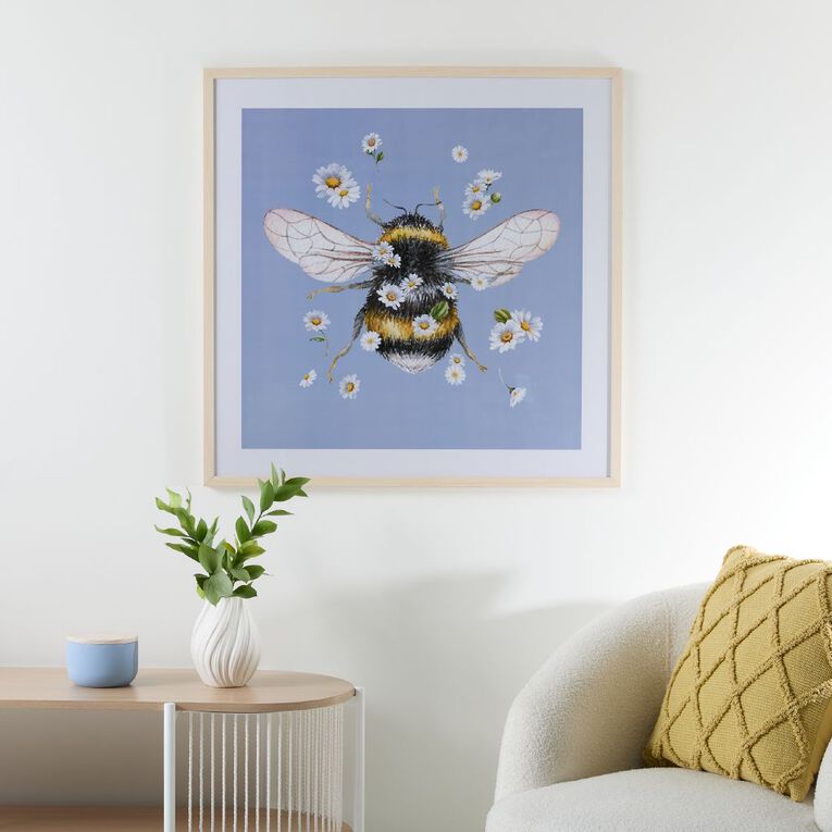 Living & Co Bee Framed Print 80 x 80cm, , hi-res