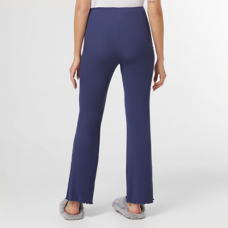 H&H Women's Rib Pyjama Pants, Blue Mid, hi-res