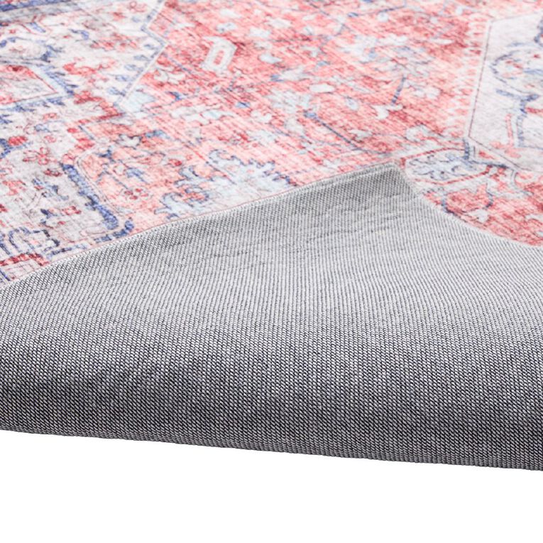 Living & Co Printed Rug Red 120cm x 180cm, , hi-res