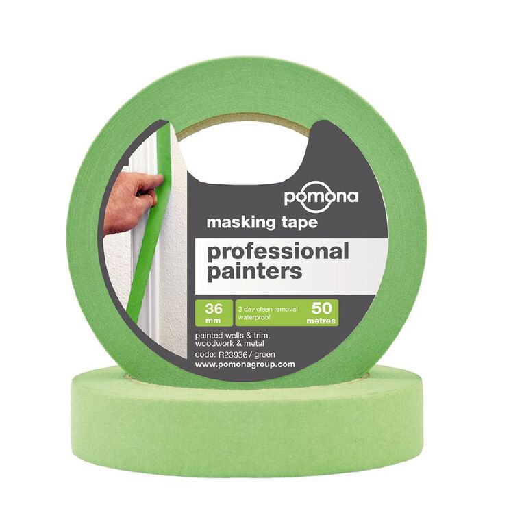 Pomona Professional Painters Crepe Rubber Masking Tape 36mm x 50m, , hi-res