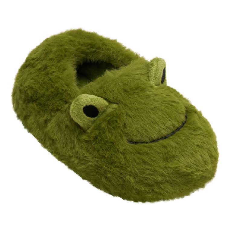Young Original Junior Kids' Froggy Closed Back Slippers, Green, hi-res