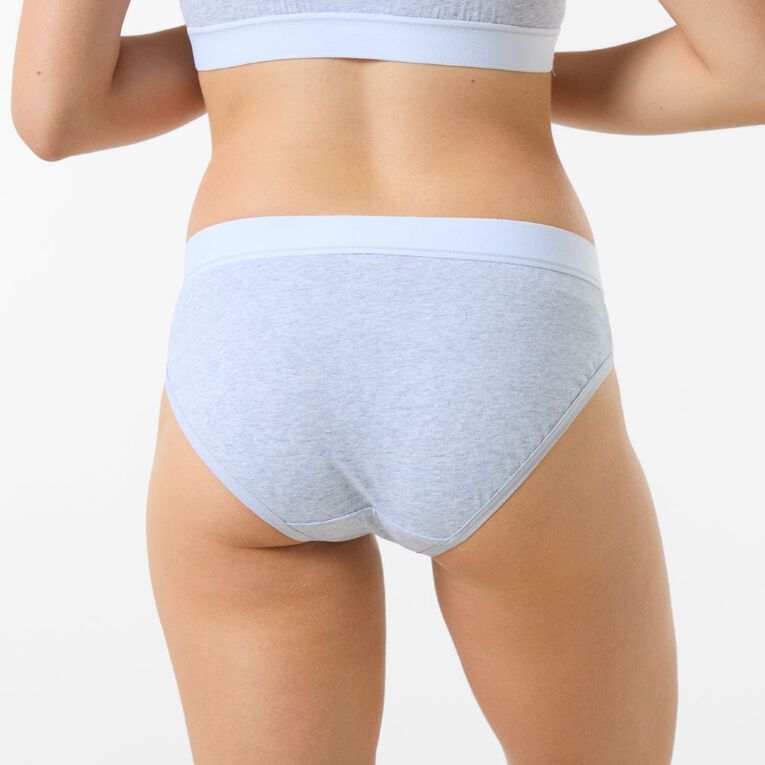 H&H Women's Basic Wide Band Bikini Briefs 2 Pack, Grey, hi-res