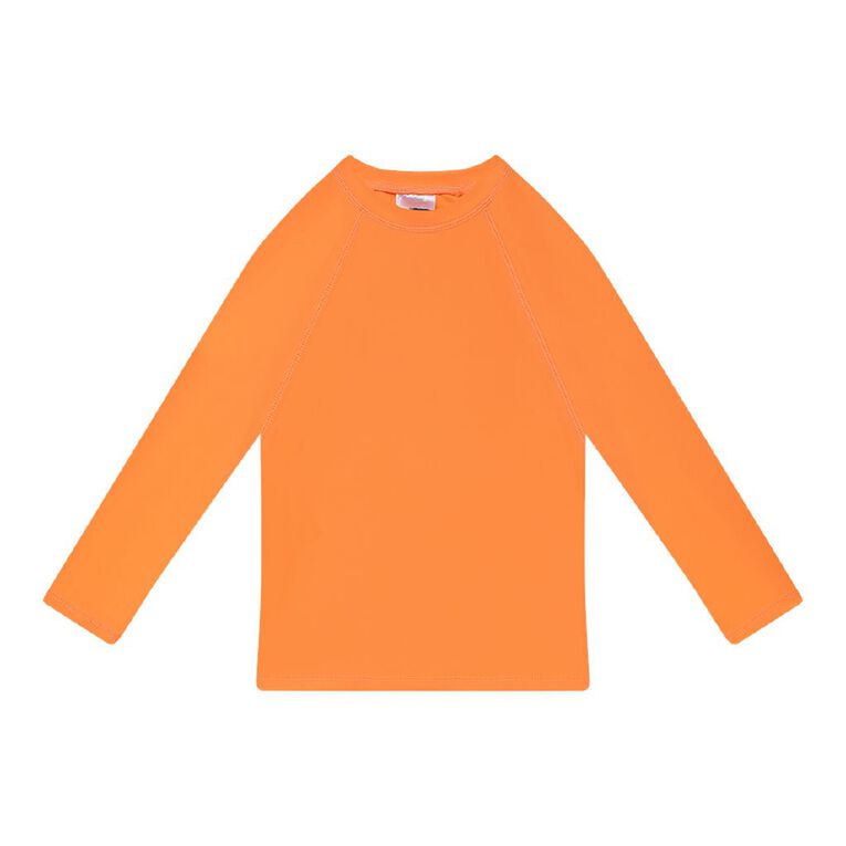 Young Original Long Sleeve Neon Rash Top, Orange Light, hi-res