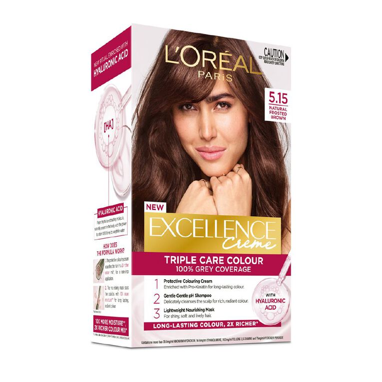 L'Oreal Paris Excellence Creme Hair Colour Natural Frosted Brown 5.15, , hi-res