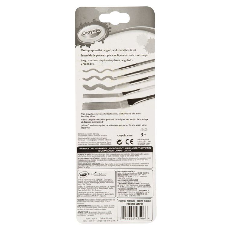 Crayola 5 Pack Art & Craft Paint Brushes, , hi-res