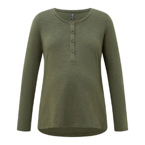 H&H Maternity Long Sleeve Nursing Henley