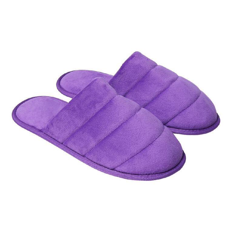 H&H Women's Puff Scuff Slippers, Purple Mid, hi-res
