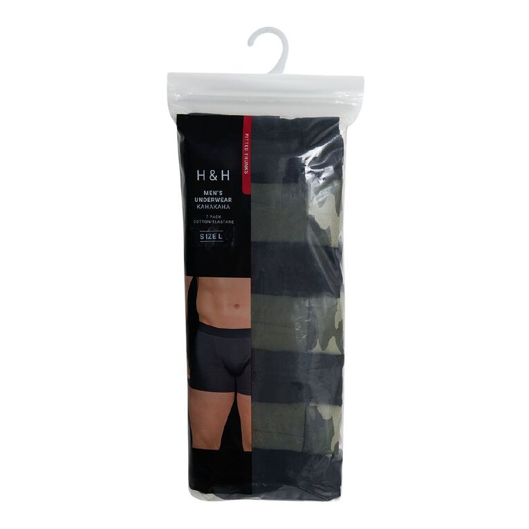 H&H Men's Trunks 7 Pack, Khaki Black, hi-res