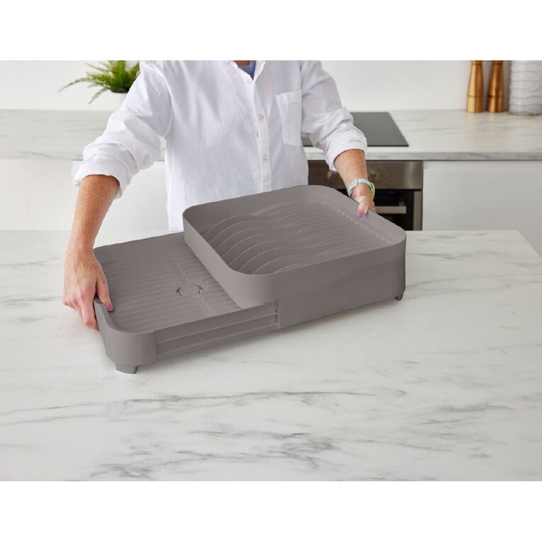 Living & Co Expanding Dishrack With Cutlery Holder, , hi-res