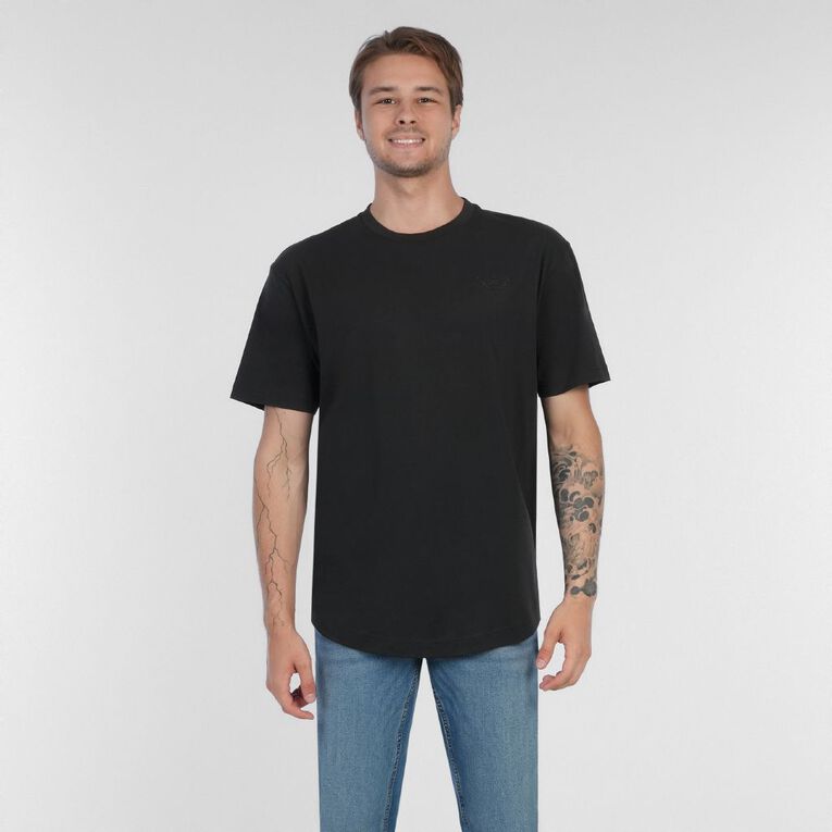 Garage Men's Longline Tee, Black, hi-res