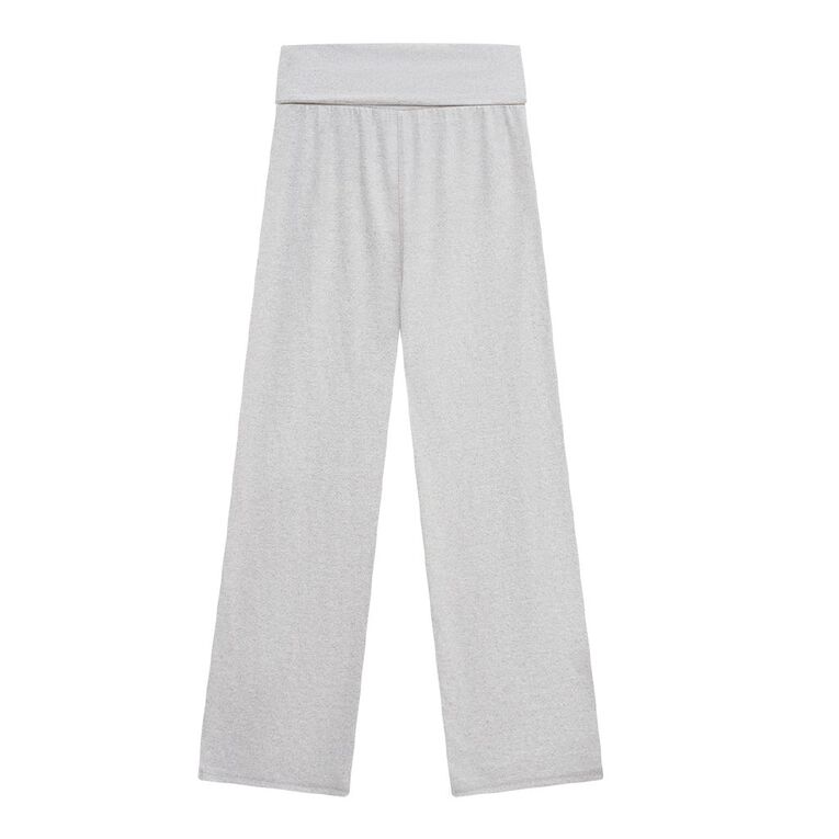 H&H Girls' Foldover Lounge Pants, Grey Marle, hi-res