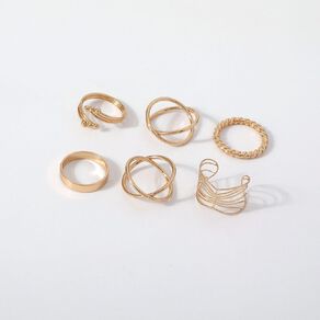 Swirl Ring Set Gold