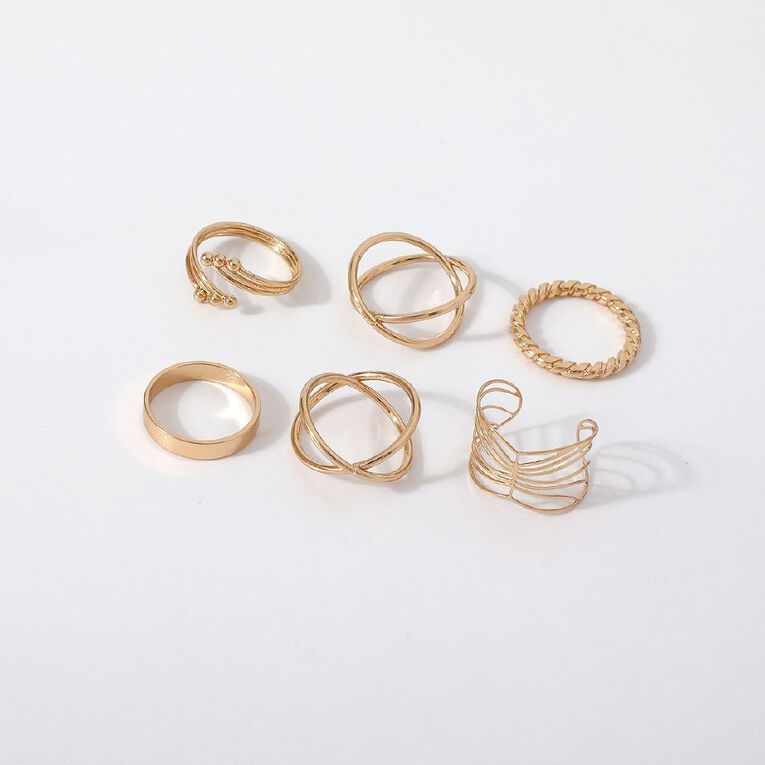 Swirl Ring Set Gold, , hi-res