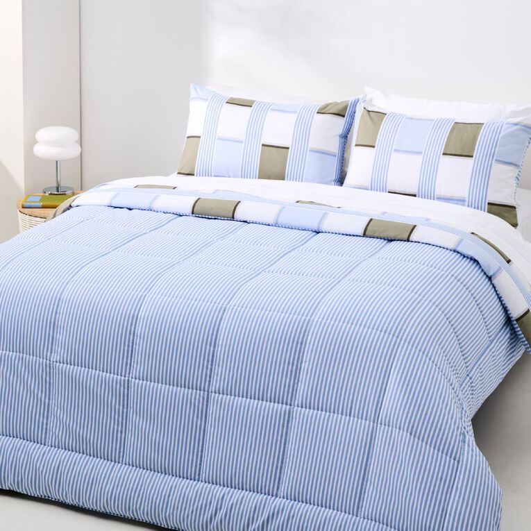 Living & Co 3 Piece Comforter Set Rune Multi-Coloured Queen, Multi-Coloured, hi-res