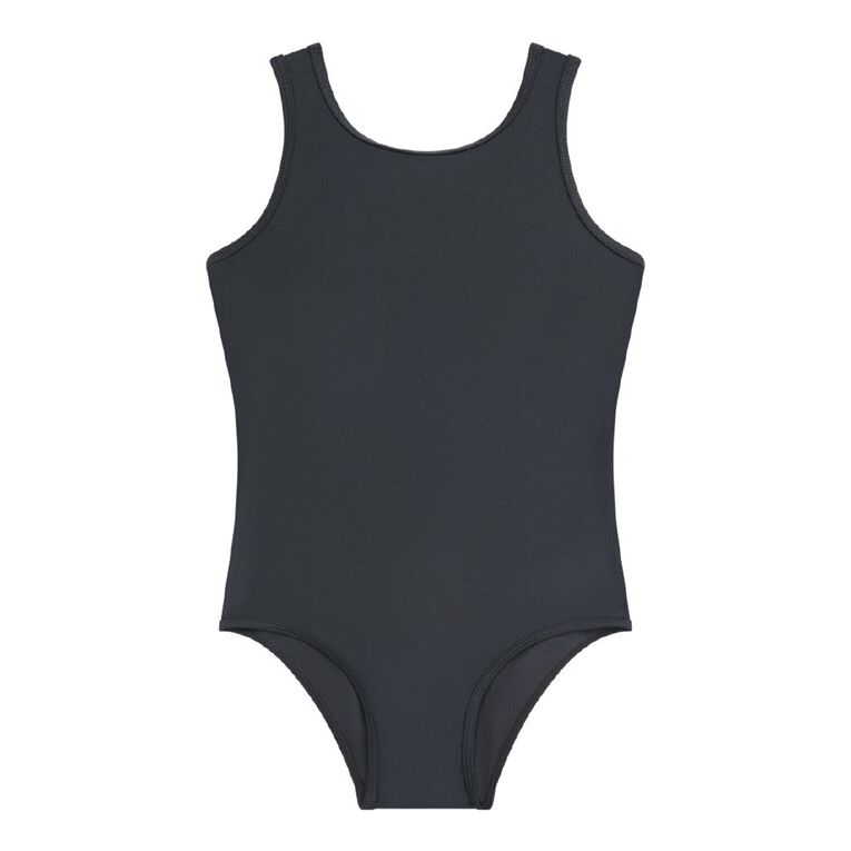 Young Original Plain Swimsuit, Black, hi-res