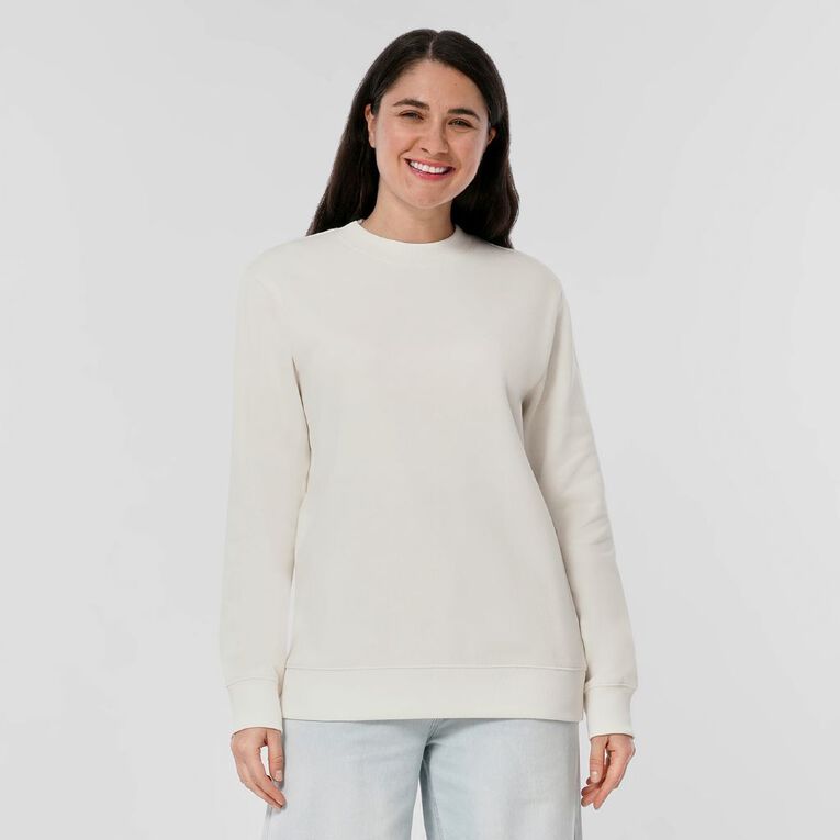 H&H Women's Classic Crew Sweatshirt, Cream, hi-res