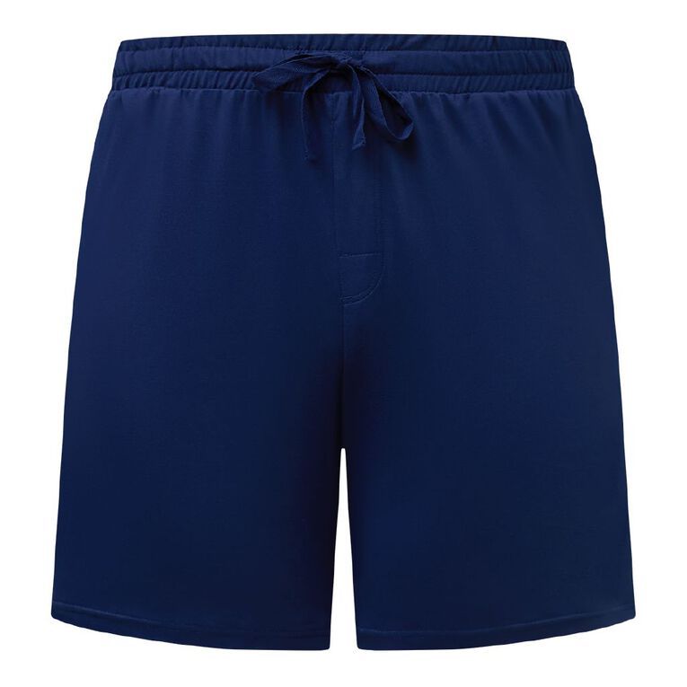 H&H Men's Comfy Pyjama Shorts, Blue Dark, hi-res