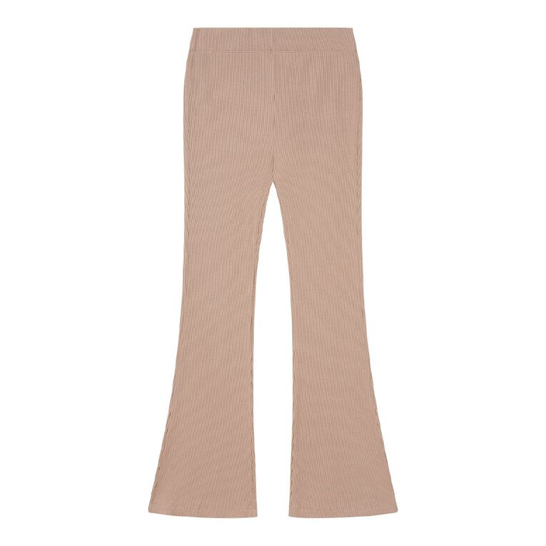 Young Original Rib Flare Leggings, Brown Light, hi-res